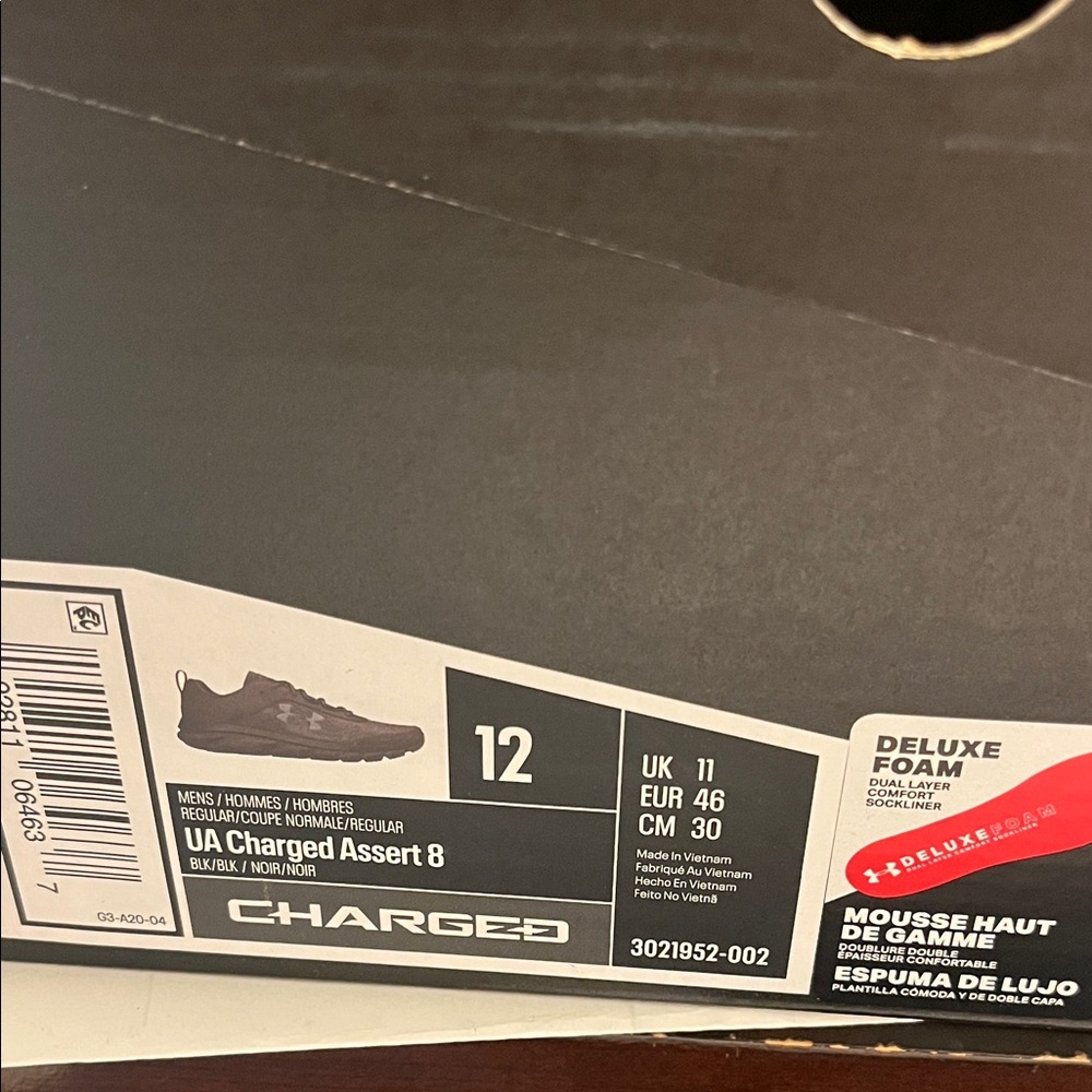 Under Armour Charged Assert 8 Men's Black Athletic Shoes